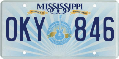 MS license plate OKY846