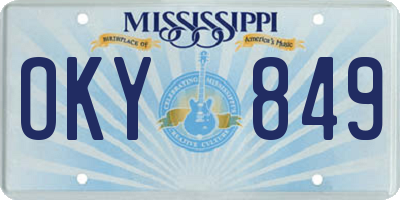 MS license plate OKY849