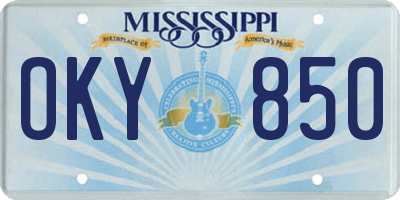 MS license plate OKY850