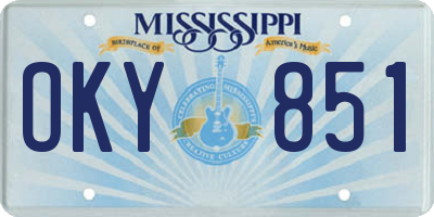 MS license plate OKY851
