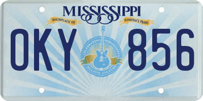 MS license plate OKY856