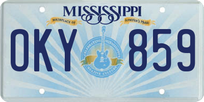 MS license plate OKY859