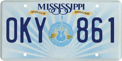 MS license plate OKY861