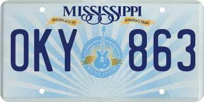 MS license plate OKY863