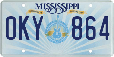 MS license plate OKY864
