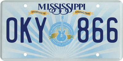 MS license plate OKY866
