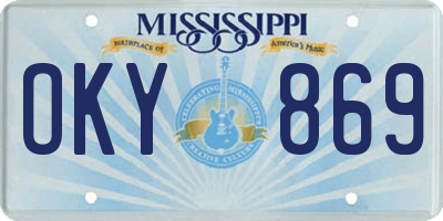MS license plate OKY869