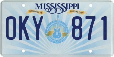 MS license plate OKY871