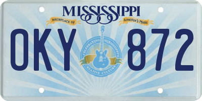 MS license plate OKY872