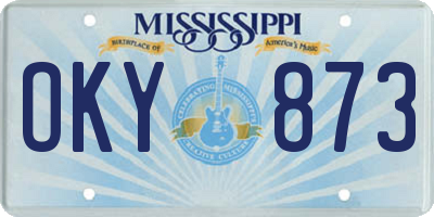 MS license plate OKY873