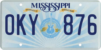 MS license plate OKY876