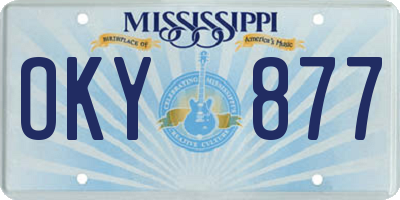 MS license plate OKY877