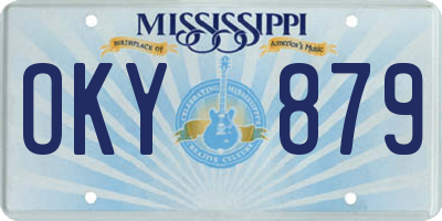 MS license plate OKY879