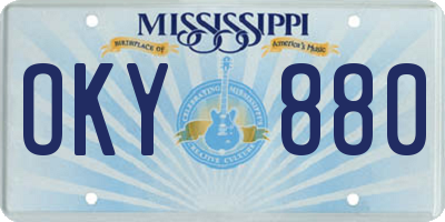 MS license plate OKY880