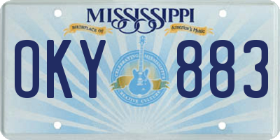 MS license plate OKY883