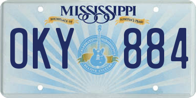 MS license plate OKY884