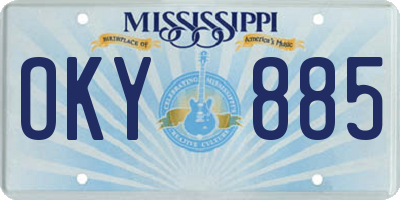 MS license plate OKY885