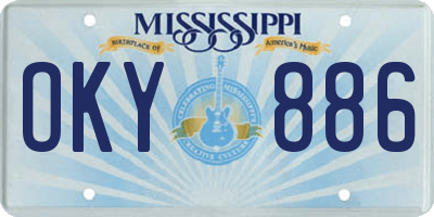 MS license plate OKY886