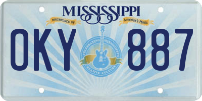 MS license plate OKY887