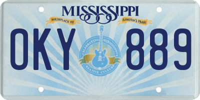 MS license plate OKY889