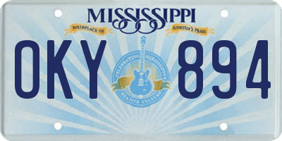 MS license plate OKY894