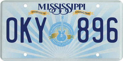 MS license plate OKY896