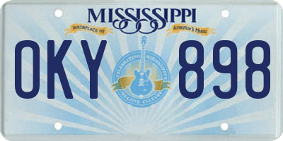 MS license plate OKY898