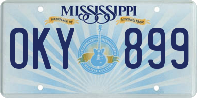 MS license plate OKY899