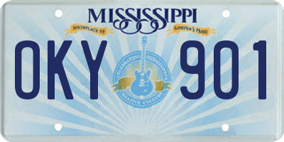 MS license plate OKY901