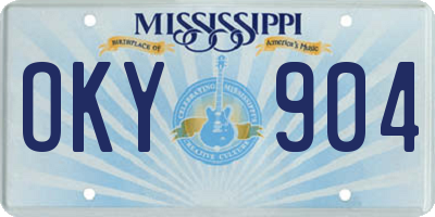 MS license plate OKY904