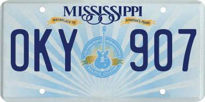MS license plate OKY907