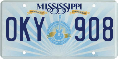 MS license plate OKY908