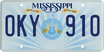 MS license plate OKY910