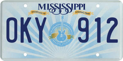 MS license plate OKY912