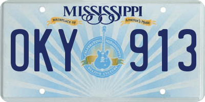 MS license plate OKY913