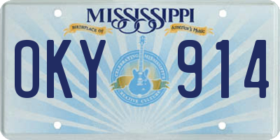 MS license plate OKY914