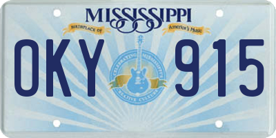 MS license plate OKY915