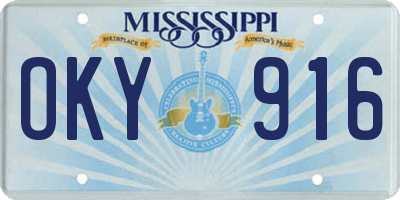 MS license plate OKY916