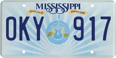 MS license plate OKY917