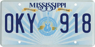 MS license plate OKY918