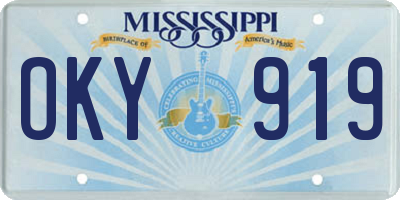 MS license plate OKY919