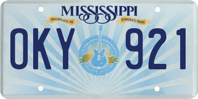 MS license plate OKY921