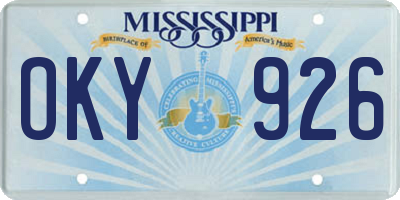 MS license plate OKY926
