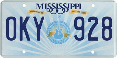 MS license plate OKY928