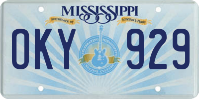 MS license plate OKY929