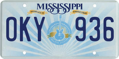 MS license plate OKY936