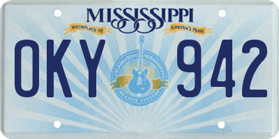 MS license plate OKY942