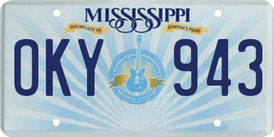 MS license plate OKY943