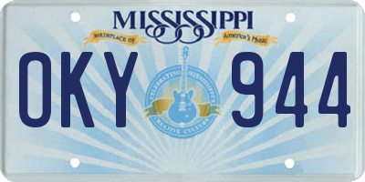 MS license plate OKY944