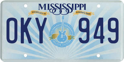 MS license plate OKY949